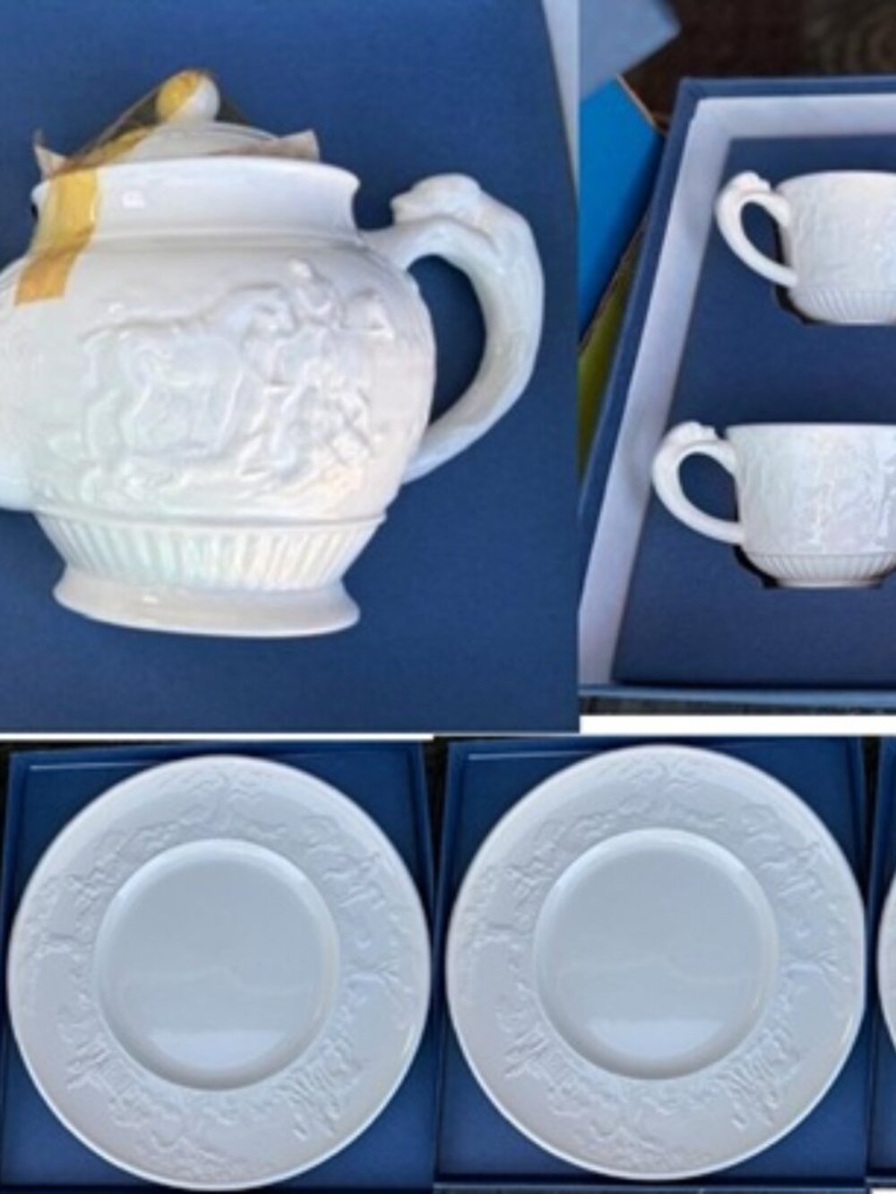 Vintage NIB Wedgwood Devonshire White 15-Piece Tea & Luncheon Set Service for 4